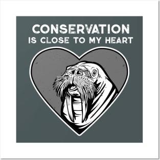 Walrus Conservation Heart Posters and Art